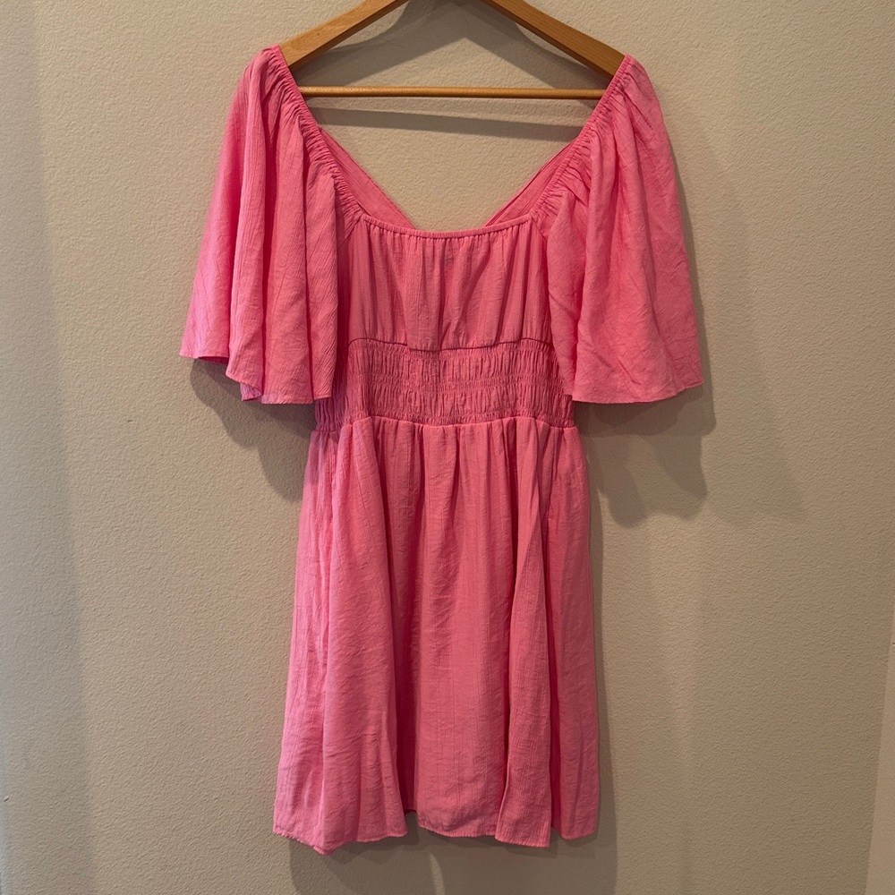Abercrombie & Fitch Organza Tiered Pink Mini Dress Size Medium‎ Tall - Picture 7 of 10